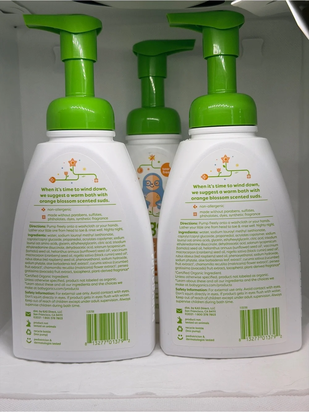 Babyganics Good Night Shampoo & Body Wash - Orange Blossom (Green/White) 3 pack